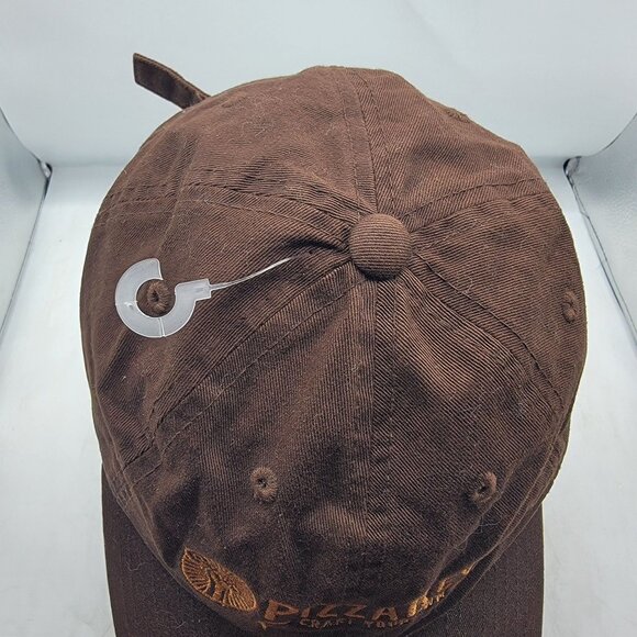 PizzaRev Craft Your Own Brown Baseball Cap Adjustable Strapback Hat - Picture 6 of 9